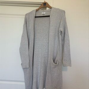 Cozy Gray Open Front Cardigan